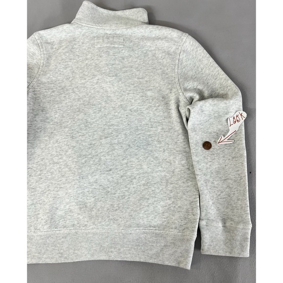 Anercrombie Kids Sweatshirt 3 Snap Button Size Kids 9|10 Light Gray Pockets - Picture 8 of 9